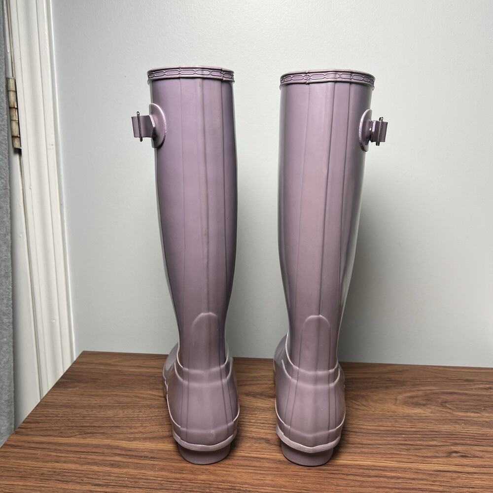 Hunter Original Tall Gloss Rain Boots Womens 7 Purple Violet Lavender Waterproof - Picture 10 of 15